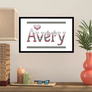 Personalized 2.125 (2-1/8) inch Name Cross Stitch Pattern -135