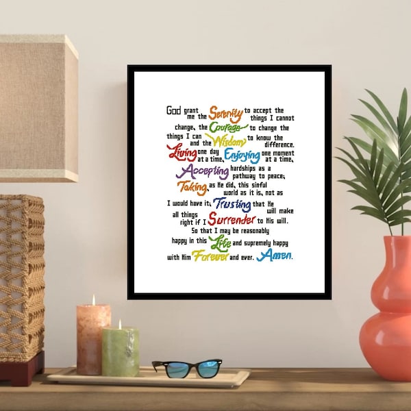 Serenity Prayer Full Version Cross Stitch Pattern -100a