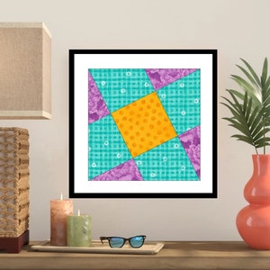 On The Slant Paper Pieced Quilt Block Pattern -OC117