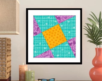 On The Slant Paper Pieced Quilt Block Pattern -OC117