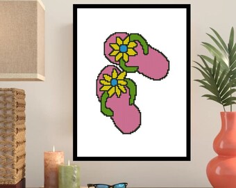 Flip Flops Cross Stitch Pattern -349