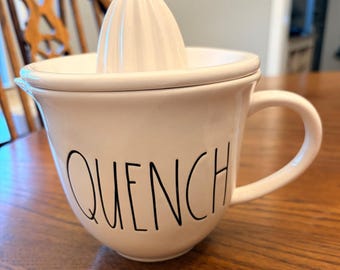 Rae Dunn by Magenta "QUENCH" Citrus Juicer Pouring Spout Cup with Handle