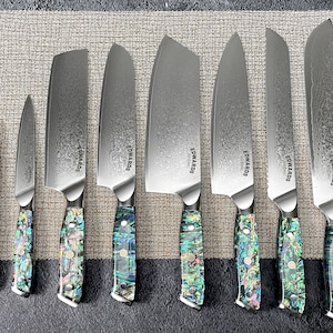 Poseidon Range | Damascus Chef Knife Set -  Available @ www.edwardskingofsmoke.co.uk