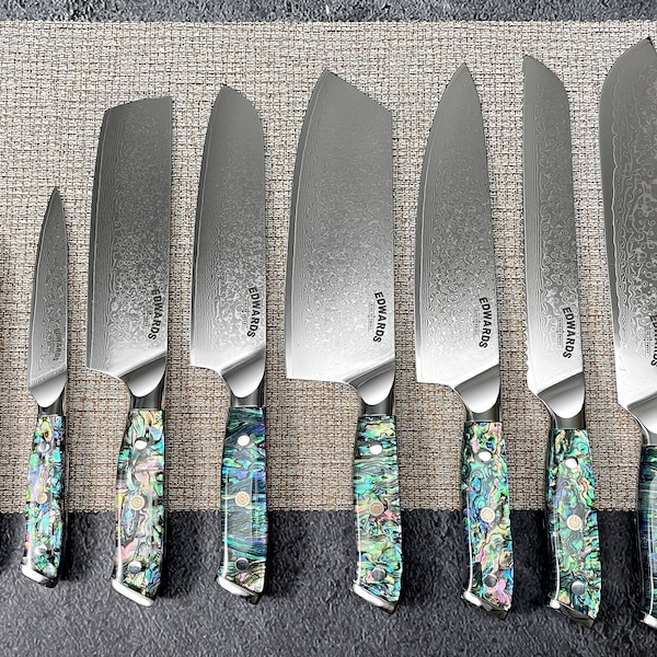 Poseidon Serie | Damast Kochmesser Set