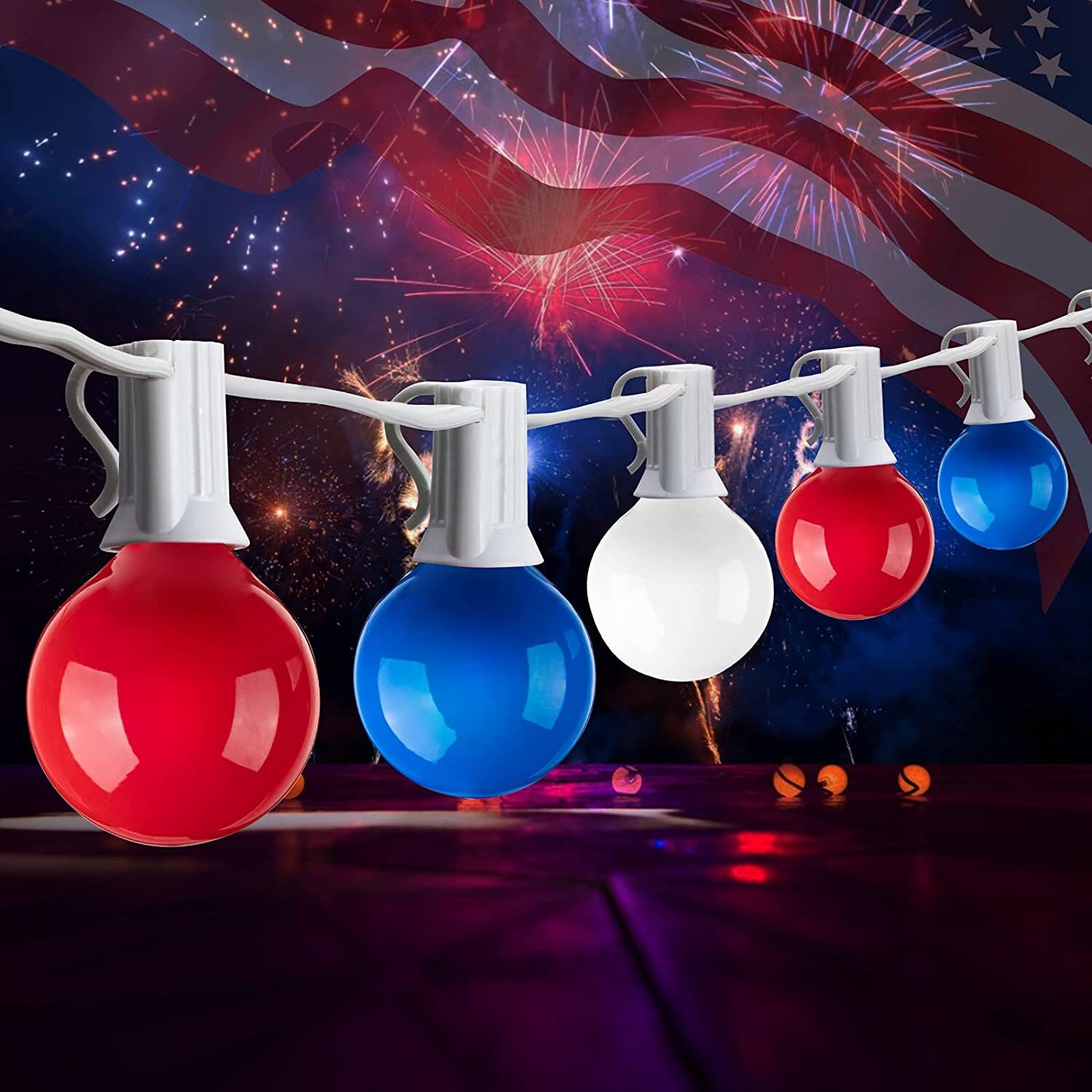 4th of July String Lights / Independence Day Outdoor Etsy
