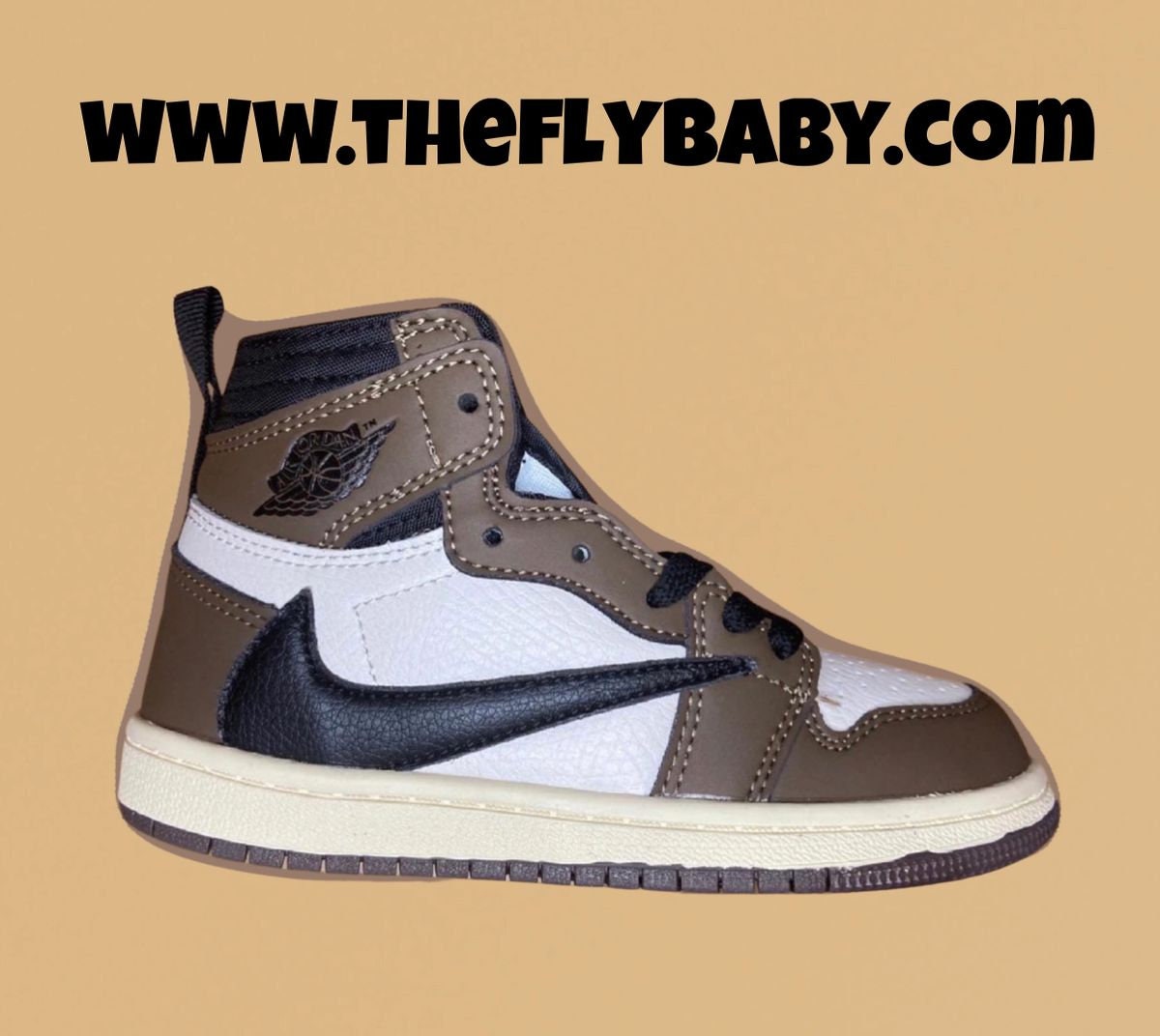 Kids Air Jordan 1 Retro High Travis Scott Dark Mocha/ Custom Etsy