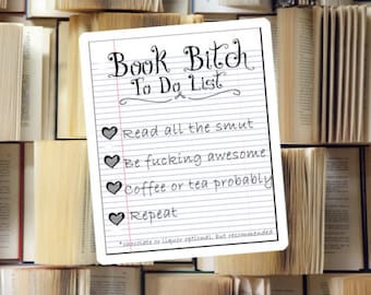 Pegatina de lista de tareas pendientes de Book Bitch
