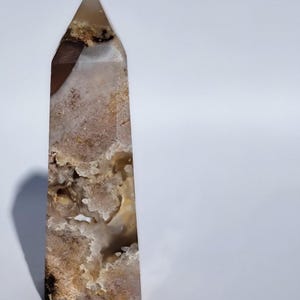 Druzy Flower Agate Tower: Healing Crystal Obelisk
