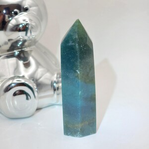 Blue Apatite Tower Point - Apatite Obelisk Tower - Crystal Healing Gift