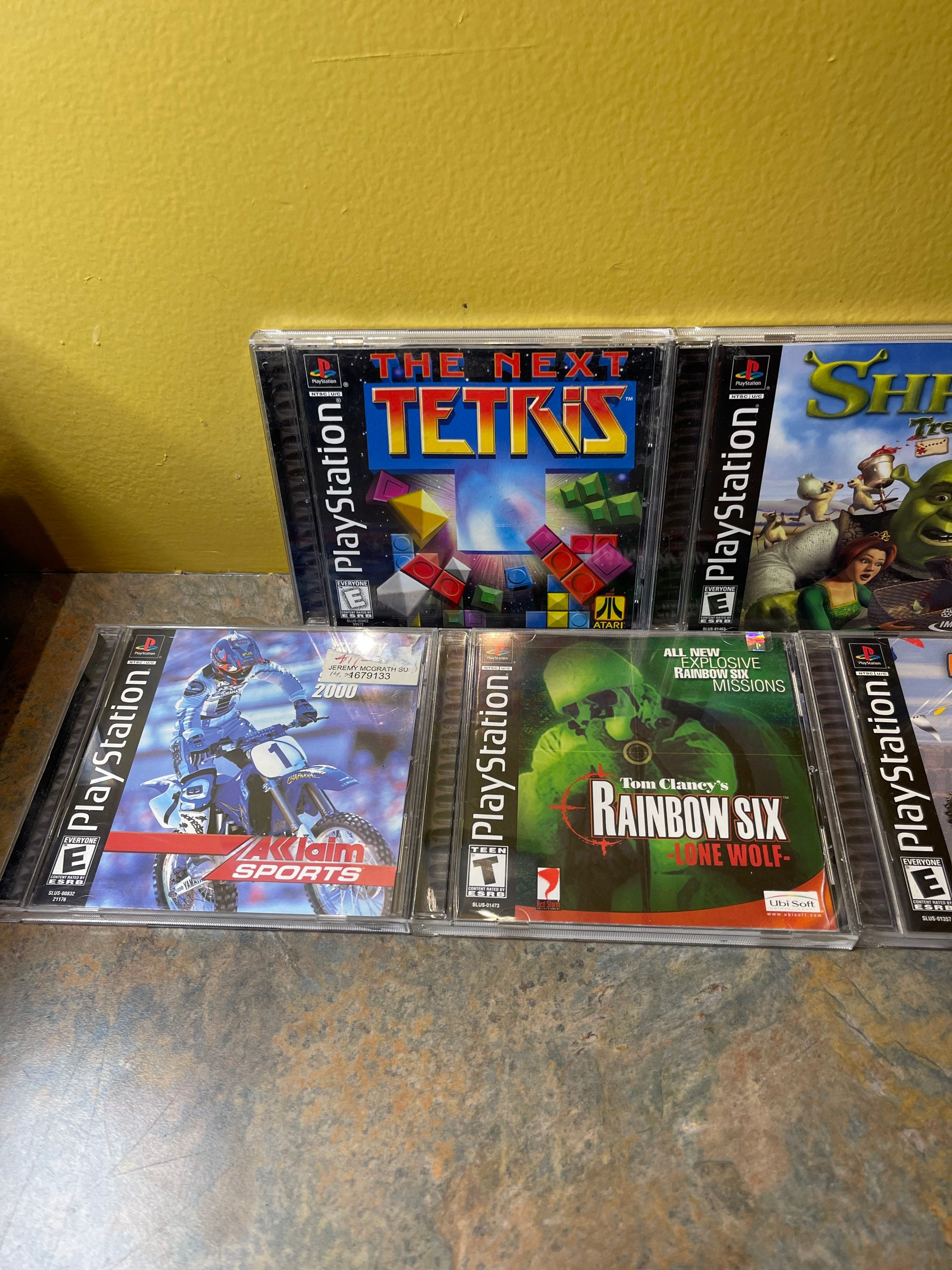 Ps1 Rocks Lot of 7 CIB Ps1 Games! Shrek the Next Tetris Rock Em Sock Em Motor ...