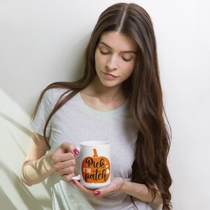 Pick Of The Patch-mugg, höstälskareskaffekopp, höstsäsongsmugg, höstvibbar-mugg, pumpakryddekärleksmugg, pumpasäsongsmugg, höstglädje