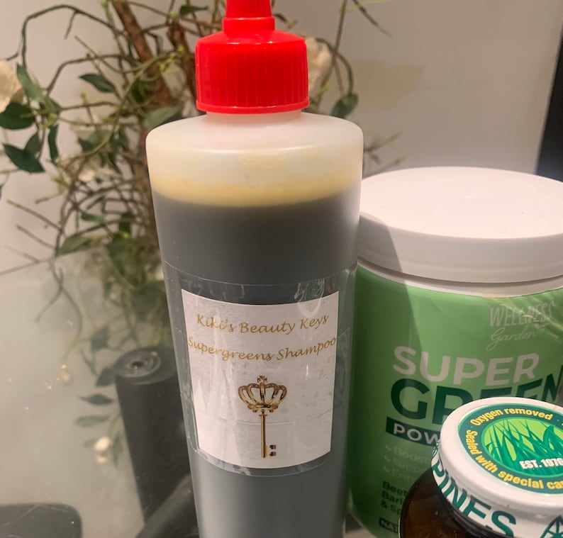 Supergreens Shampoo. Moringa. Wheat Grass. Spirulina. Hair Vitamins