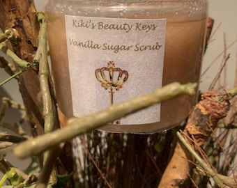 Scented Vanilla Sugar Scrub: natuurlijke exfoliërende bodyscrub (10 oz)