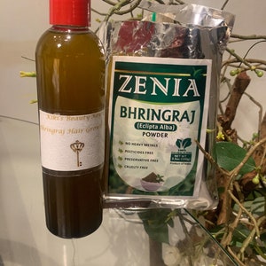 King Of Herbs Bhringraj Oil.False Daisy.Bhringraj Leaves.Best Ayurveda Remedy For Hair Loss, Lice,Baldness,Healthy Scalp.Beautiful Long Hair