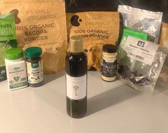 Aceite ayurvédico para el crecimiento del cabello: fórmula herbal 10 en 1