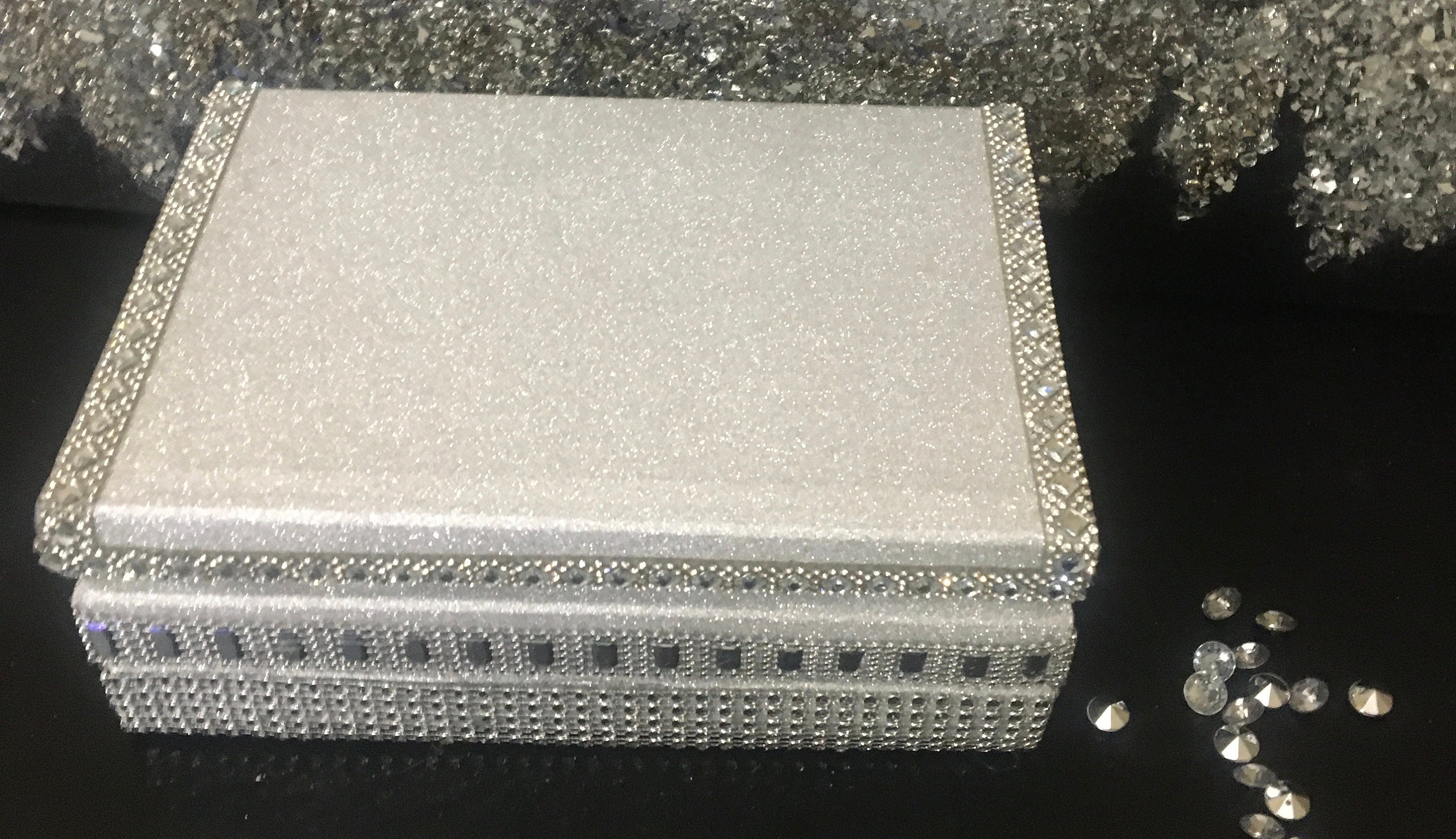 3 pcs Bling Silver Book Stack