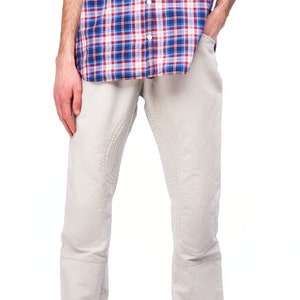 HUGO BOSS ORANGE Men&#39;s Light Grey Cotton Straight Leg Pants Trousers Size 46 Authentic Designer Wear