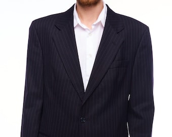 DAKS Men's Black Wool Single Breasted Suit Blazer Jacket Size 40 Authentic Classic Wear