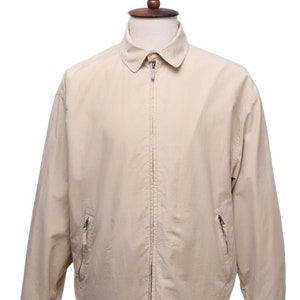 GANT Men&#39;s Beige Cotton Nylon Harrington Jacket Size XL Authentic Designer Wear