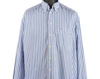 GANT Men's Blue Striped Cotton LS Southport Poplin Shirt Button Down Size XL Authentic Designer Wear