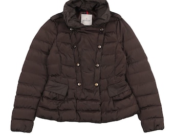 Moncler Rosean Quilted Down Puffer Jacket, Brown, Size M