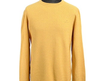 GANT Men's Yellow Cotton Sweater Crew Neck Jumper Size L Authentic Designer Wear