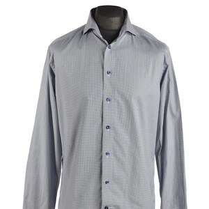 ETON Men's Gray Geometric Print Cotton Slim Fit Dress Shirt Size 42 / 16  Authentic Designer Wear - Etsy