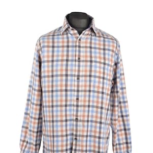 HACKETT London Men&#39;s Multicolour Check Cotton Shirt Button Up Size XL Authentic Designer Wear