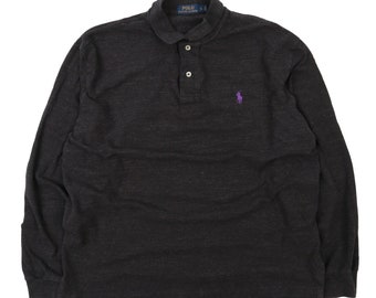 Camisa Polo Ralph Lauren gris de algodón de manga larga (L)