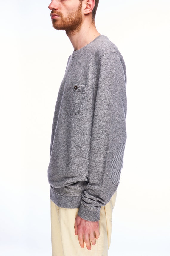TED BAKER Jumper Grey Cotton Crew Neck Mens Sweatshirt Pullover