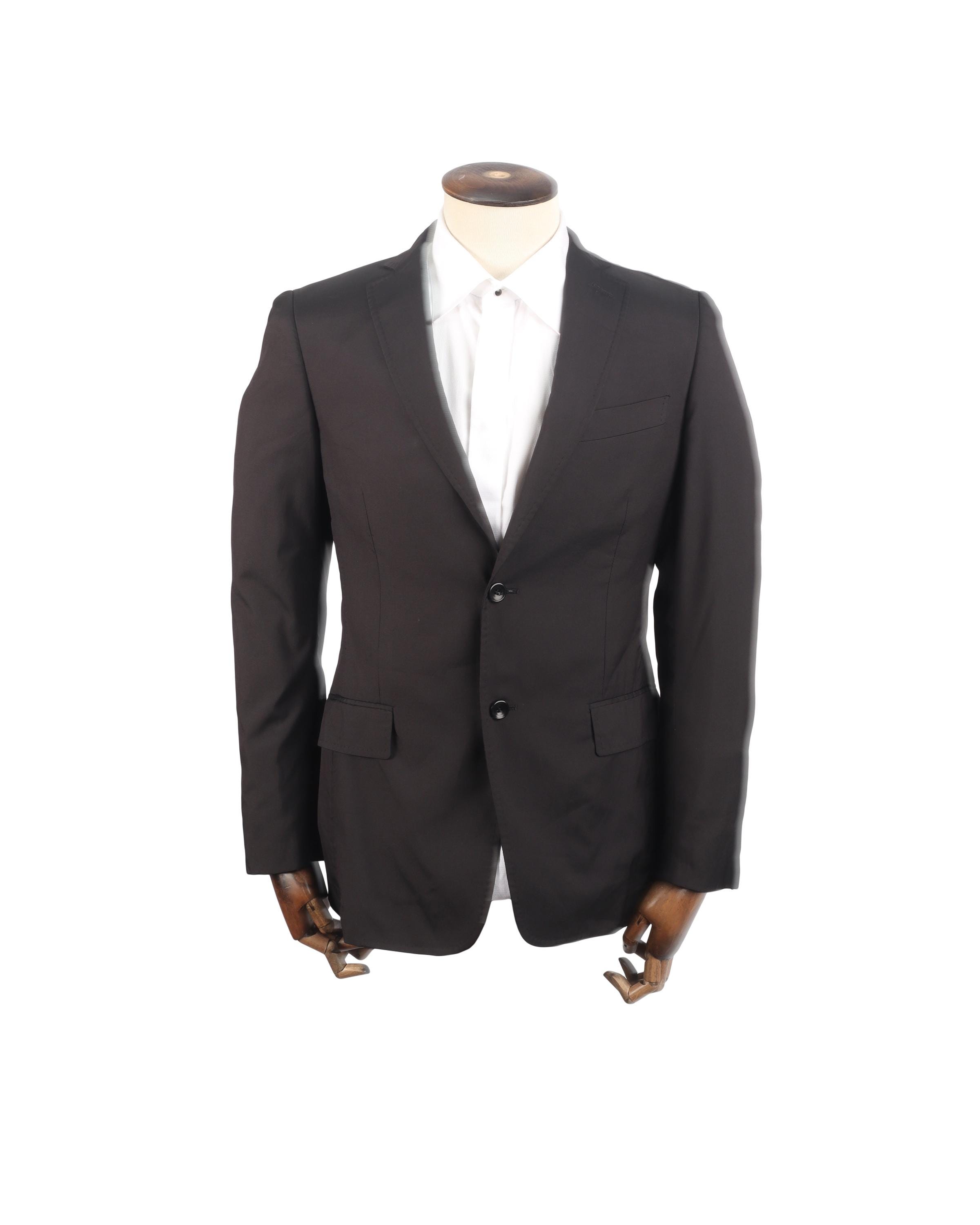 PAL ZILERI Lab Blazer Black Solid Silk Blend Men's Suit Jacket