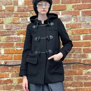 Burberry★バーバリー★素敵！CHECK HOODED DUFFLE COAT Burberry Beige Check Wool Toggle Hooded Duffle Coat Size 8