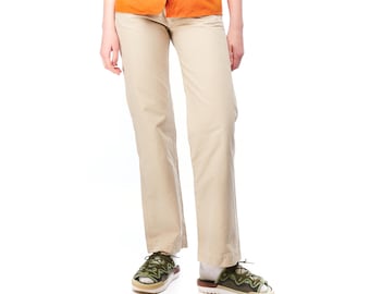 C.P. COMPANY Pants Beige Cotton Women's Straight Leg Trousers Size 40