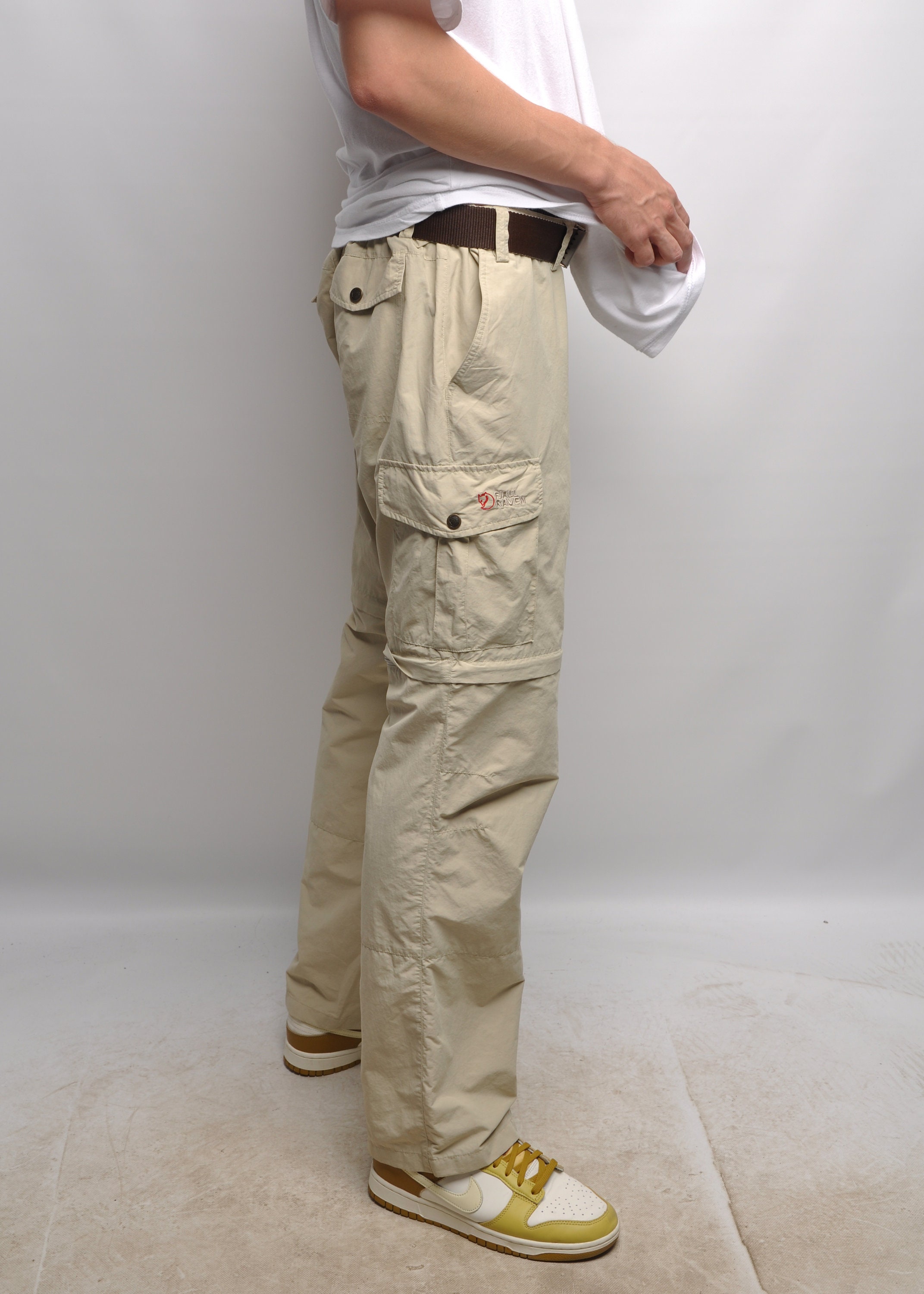 FJALLRAVEN Transformer Cargo Pants Shorts Beige Women's Outdoor