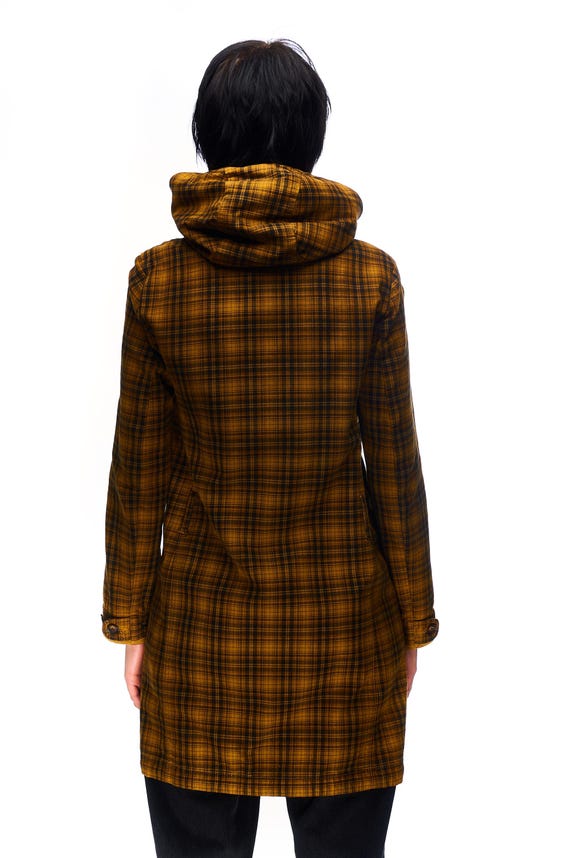 STEPHAN SCHNEIDER Coat Brown Check Cotton Women's Hooded Jacket