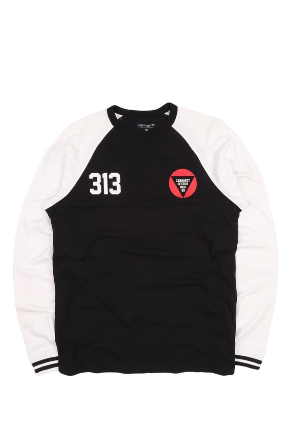 CARHARTT 313 Black Cotton Crew Neck Mens Pullover T-shirt