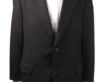 Vintage BURBERRYS Black Wool Suit Jacket Size UK 26