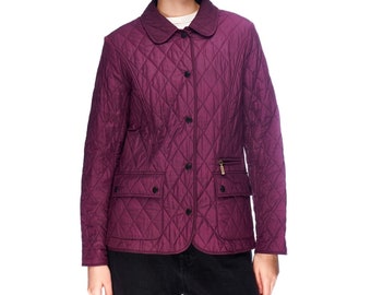 BARBOUR Women's Purple Violet Quilted Jacket Size UK 12 US 8 Vintage Authentic Designer Wear