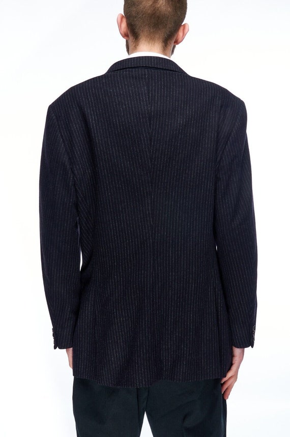 FAY Men's Black Striped Wool Three Buttons Blazer… - image 2