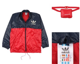 Vintage 90S Adidas Waterproof Windbreaker With Packable Hood Model Kway Bundeswehr Size XL Etsy