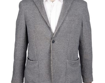 BOGGI Milano Blazer Casaco Branco Preto Houndstooth Algodão Casaco Esportivo Masculino Tamanho 50R