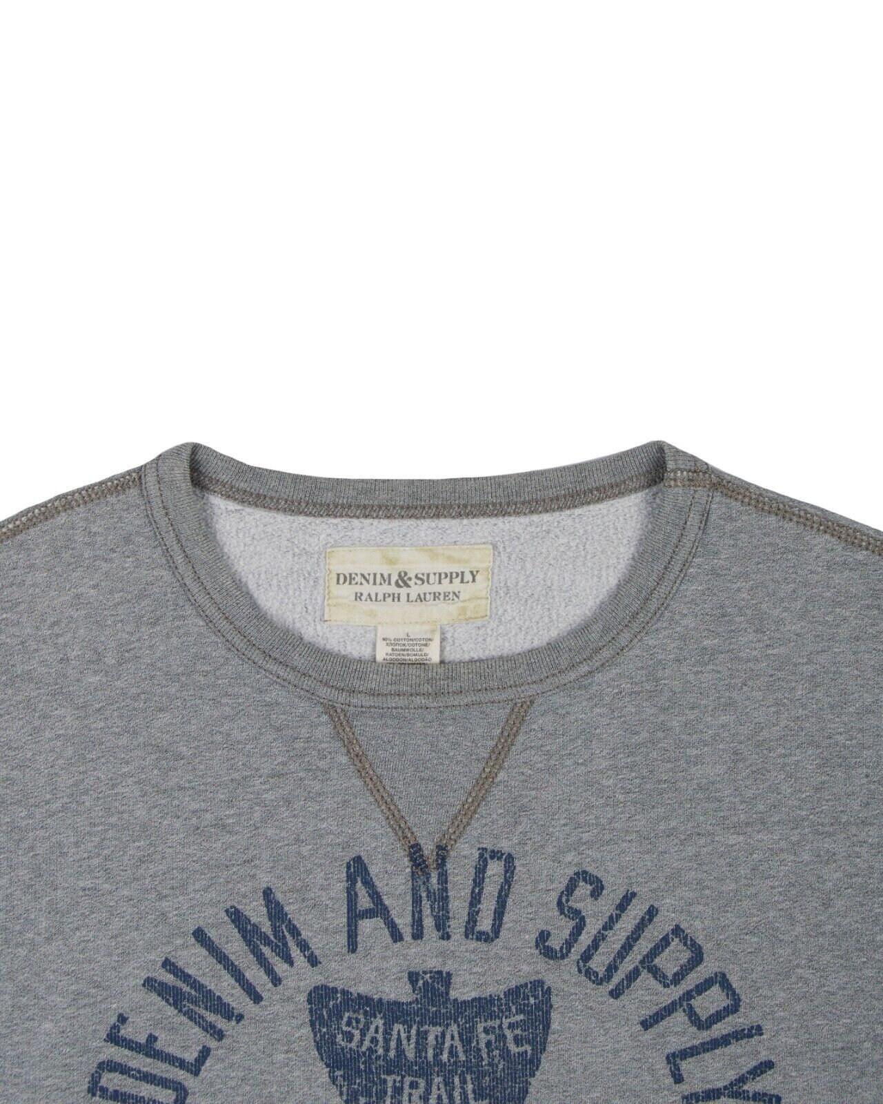 Authentic RALPH LAUREN Denim Supply Men's Gray Cotton Crew Neck