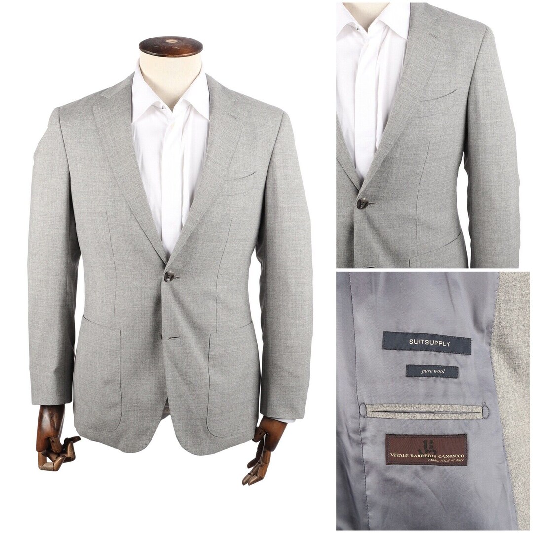 SUITSUPPLY Sport Coat Gray Wool Blazer Men's Size 48 IT Etsy
