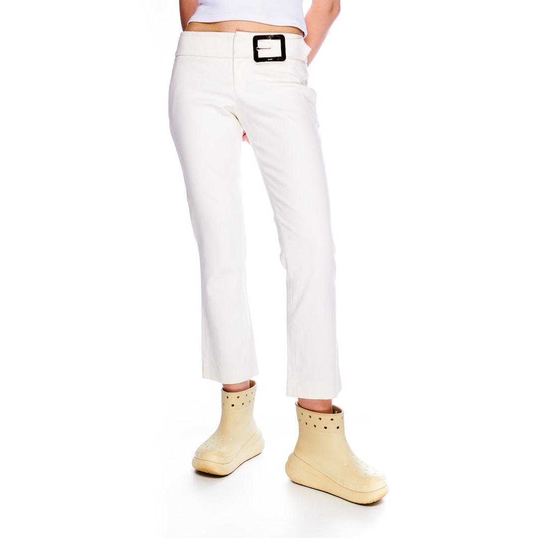 GUCCI Flare Pants White Cotton Women's Trousers Size 44 - Etsy Canada