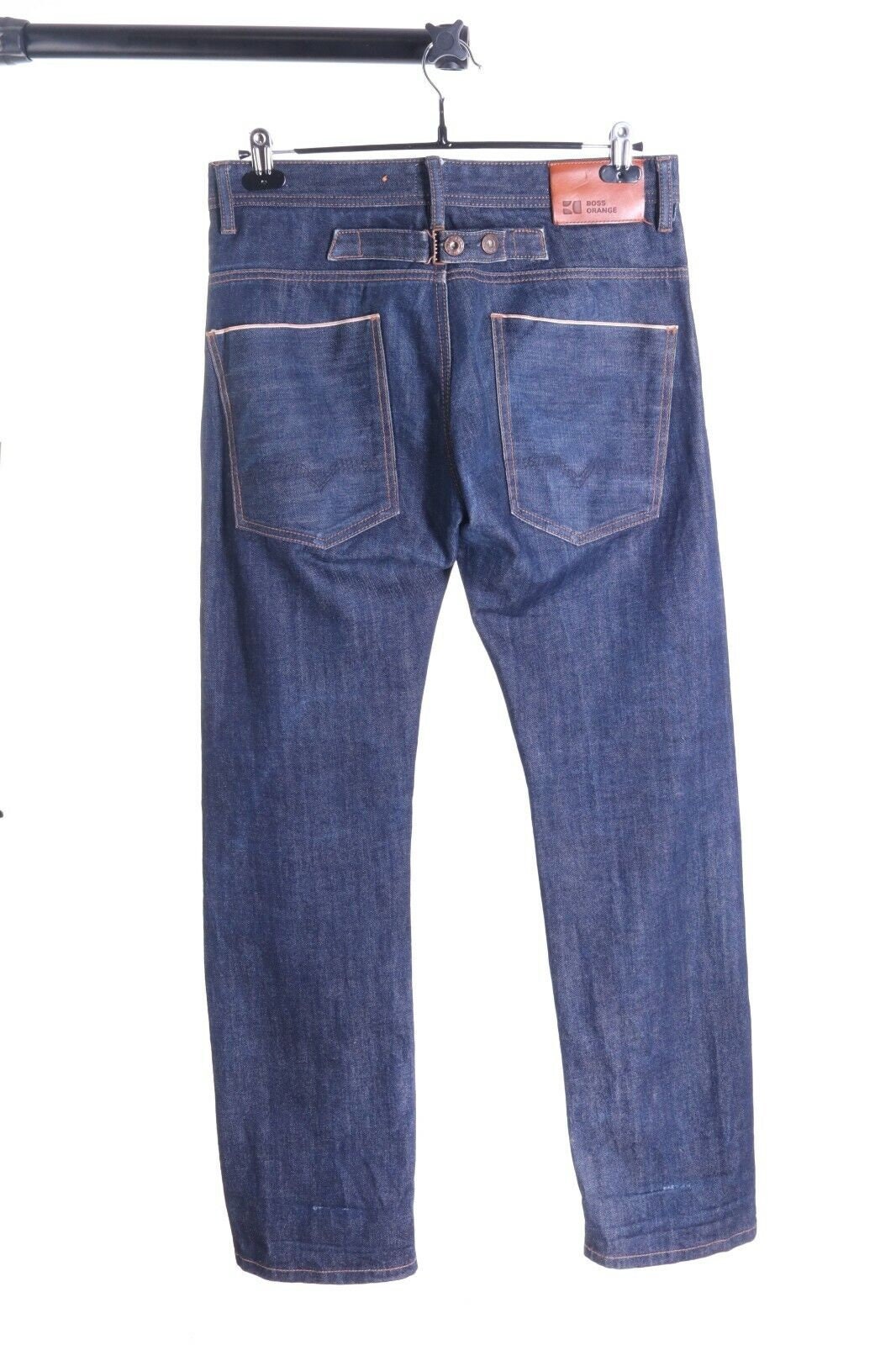 Hugo Boss Orange Raw Denim Jeans, Navy Blue Selvage Cotton, Size
