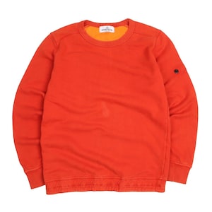 STONE ISLAND Felpa in cotone arancione per bambini junior taglia 10/140 Abbigliamento firmato autentico