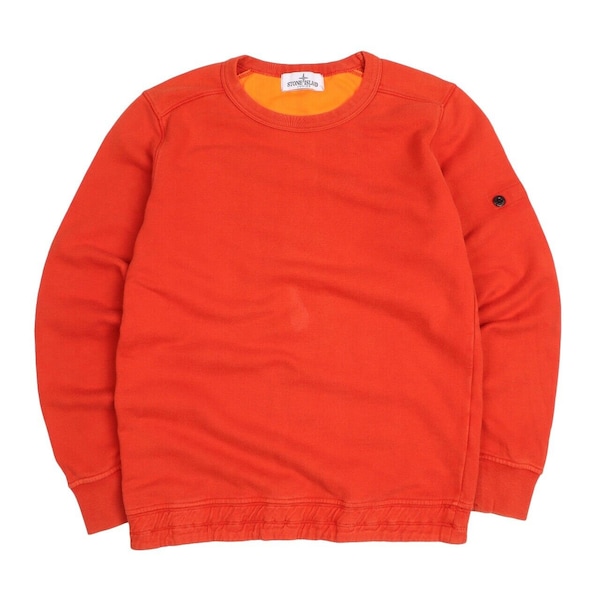 STONE ISLAND Junior Kid's oranje katoenen sweatshirt trui maat 10 / 140 Authentieke designerkleding