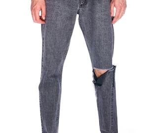 RAG & BONE ジーンズ グレー デニム コットン メンズ ディストレスト ストレート パンツ サイズ 30