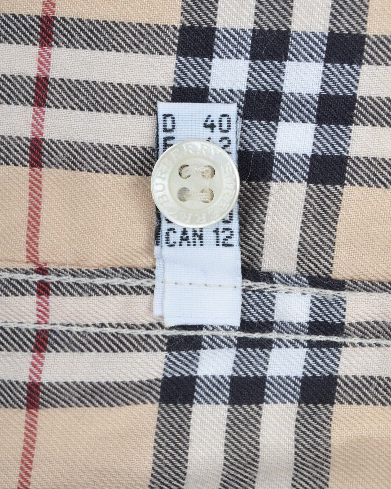 BURBERRY Shirt Beige Nova Check Cotton Womens Size 10 US / 14 UK 