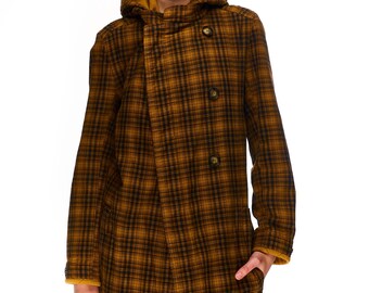 STEPHAN SCHNEIDER Coat Brown Check Cotton Women's Hooded Jacket